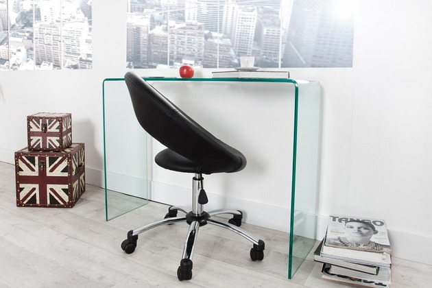 Konsola szklana biurko Clear 100cm na laptopa Home Design
