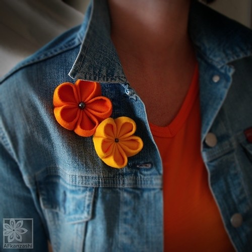 Double- Pomarańcze AFkanzashi