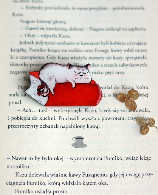 broszki Broszka malowana Miłośnik książek