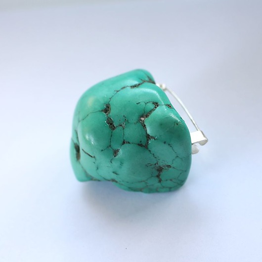 broszki Duży naturalny turkus broszka