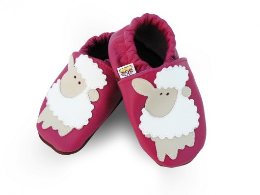 Paputki AFELO 100% skóra Sheep Różowy afelo