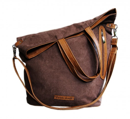 torby XXL Torba brązowy zamsz