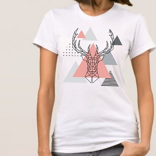 t-shirt damskie Koszulka  z nadrukiem Geometryczny jeleń