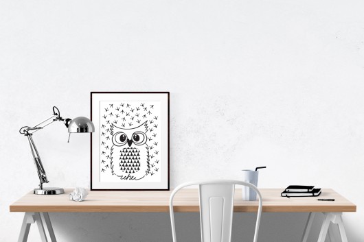 Sowa UHU - grafika / plakat familove