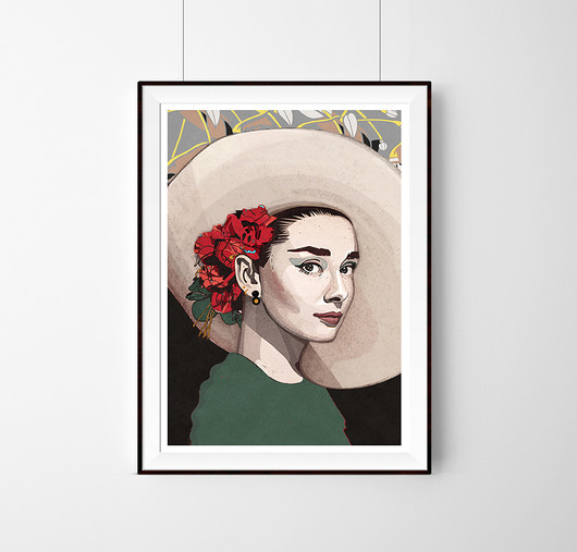 Audrey Hepburn | art Giclée print | A2 Żaneta Antosik PRINTS
