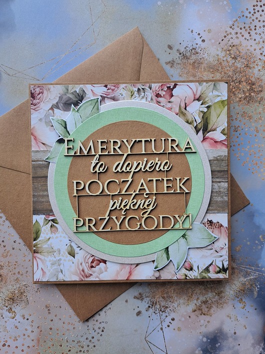 kartki scrapbooking Kartka z okazji przejścia na emeryturę
