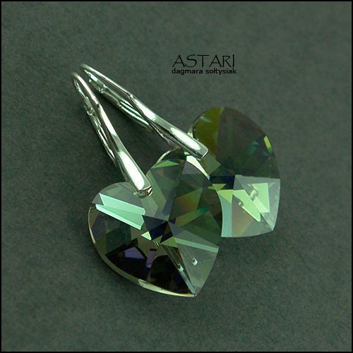 kryształ SWAROVSKI HEART - BLACK DIAMOND AB Astari