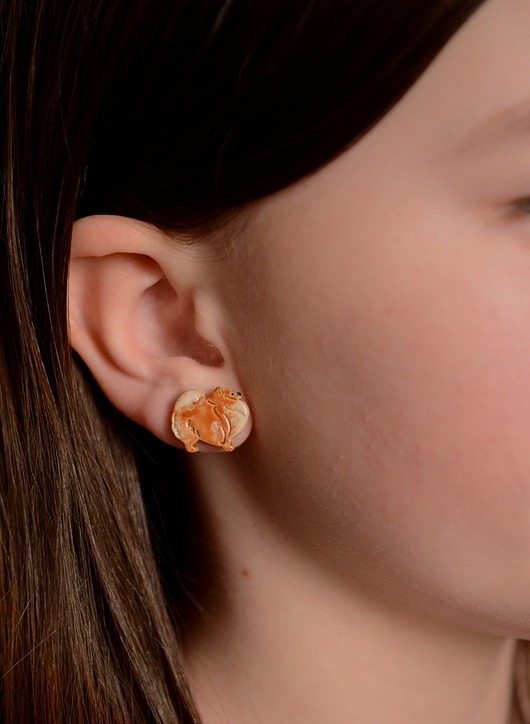 kolczyki ceramiczne Pomeranian mini pieski - ceramiczne kolczyki