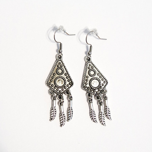 kolczyki - inne Kolczyki wiszące - Boho piórka