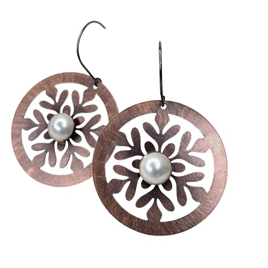 kolczyki swarovski Miedziane kolczyki z perłami