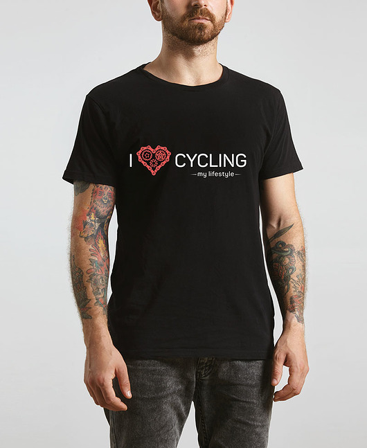 t-shirty męskie Koszulka T-SHIRT.  I love cycling - my lifestyle