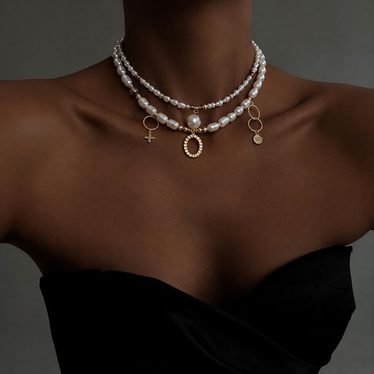 chokery Pearls /white/ perły naturalne vol. 11 /22.10.26/ - choker