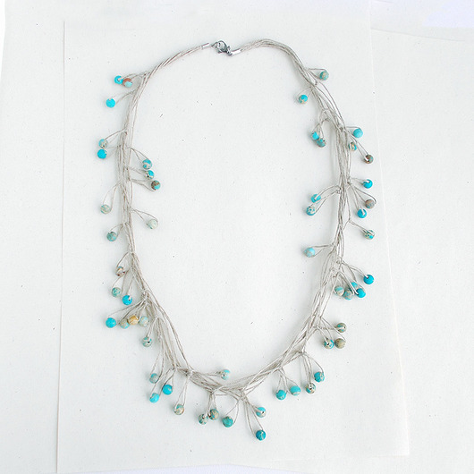 naszyjniki - inne Sky lniany naszyjnik