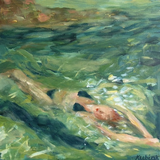 obrazy Rodos / 40x40 cm oryginał by Magda Kubiak