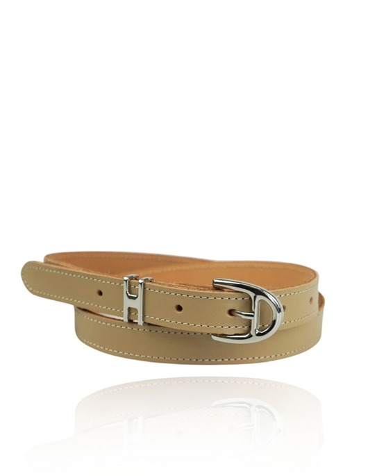 paski damskie Beżowy skórzany pasek damski Harmony