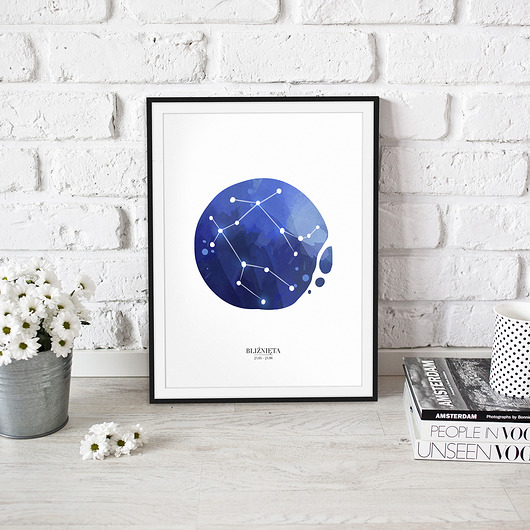 Plakat Bliźnięta Konstelacja Znak Zodiaku trochę na ścianę
