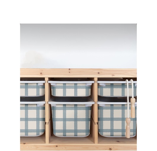 naklejki ścienne do pokoju dziecka Naklejki na pojemniki Trofast Ikea kratka