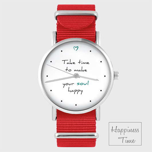 Zegarek - Make your soul happy - czerwony yenoo