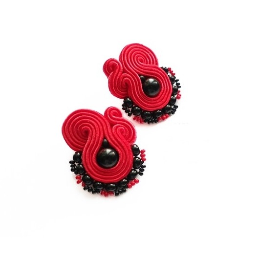 Kolekcja Flamenco Esmeralda- kolczyki Soutache Mró Soutache