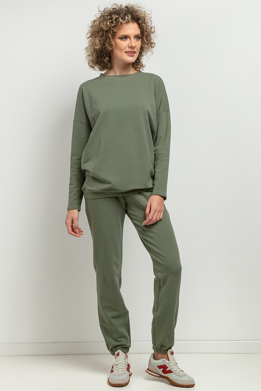 spodnie dresowe damskie Spodnie dresowe w typie jogger, MMM38, zielone