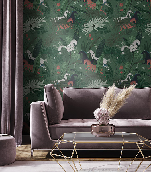 tapety i naklejki ścienne Tapeta Dream Horses Green