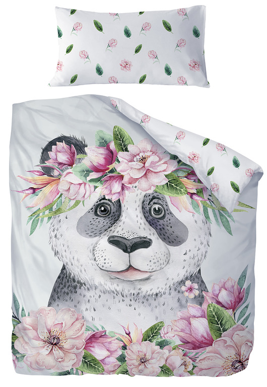 Komplet pościeli 70x80+140x200cm PANDA kid be