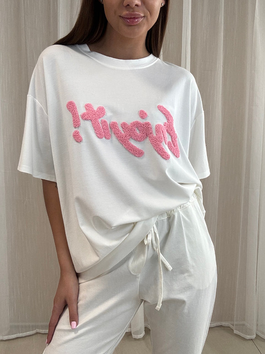 t-shirt damskie Bluzka Enjoy It Bianco