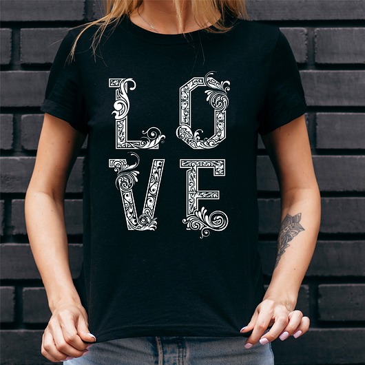 t-shirt damskie Koszulka damska czarna  Love