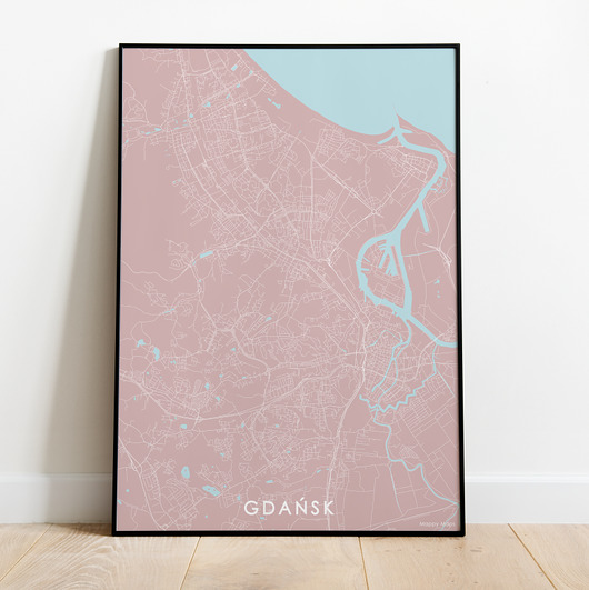grafiki i ilustracje Mapa plakat - Gdańsk