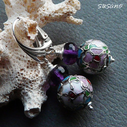 CLOISONNE Z AMETYSTEM SUSANO