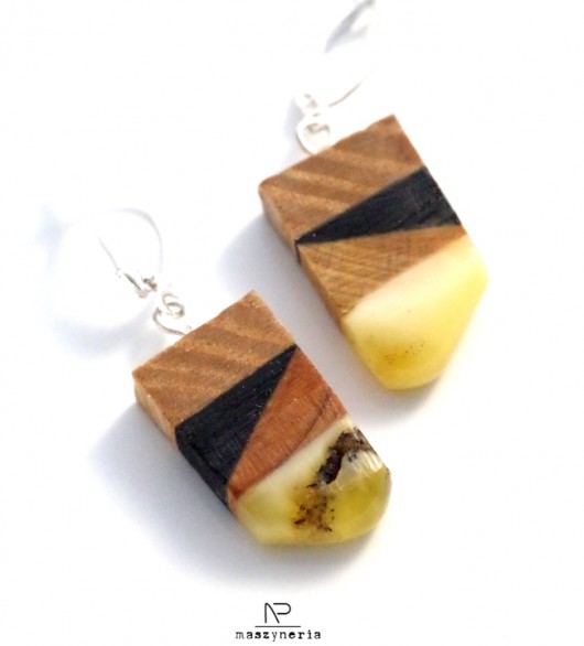 Wood&Amber Kolczyki Etno Maszyneria