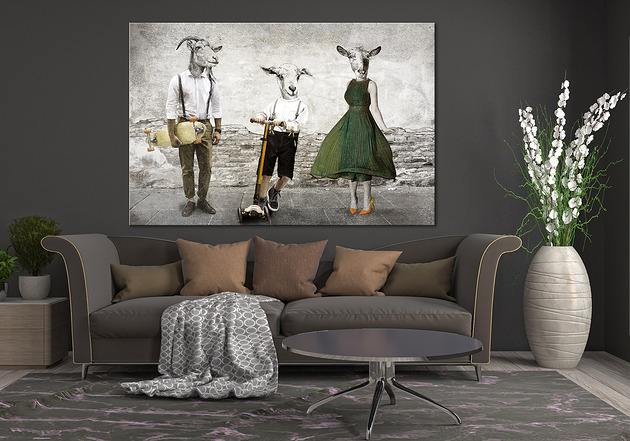 Obraz na płótnie - Kozłowscy 2+1, 120x80cm NOWdeco