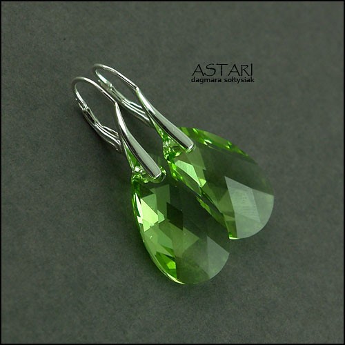 kryształ SWAROVSKI I SREBRO - PERIDOT Astari