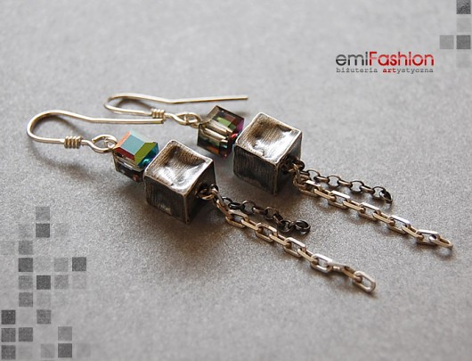 Srebro i kryształ Swarovski w kostkach MAREMI Jewelry