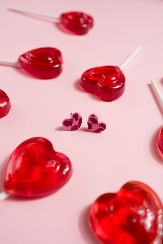 kolczyki z masy plastycznej Sztyfty pastylki SERDUSZKA