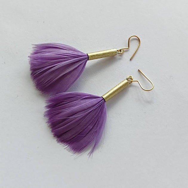 kolczyki z piórami PIÓRKO kolczyki