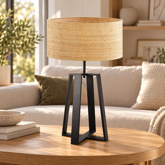 lampy stołowe Lampa stołowa rattanowa boho THOR BOHO