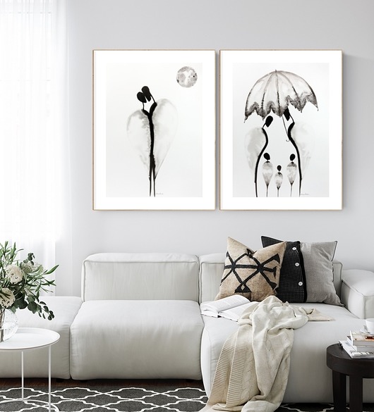Zestaw 2 obrazów 50 x 70 cm  zam270121 MiniMalArt