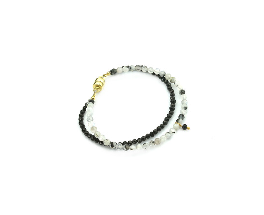 Bransoletka Kamień księżycowy & Spinel złoto Brazi Druse Jewelry