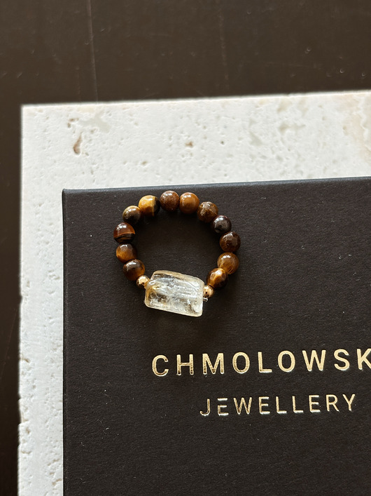 pierścionki elastyczne Pierścionek elastyczny Tygrysie Oko i Cytryn