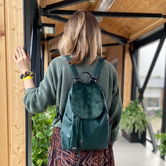 Plecak premium ekoskóra zieleń sacky bag