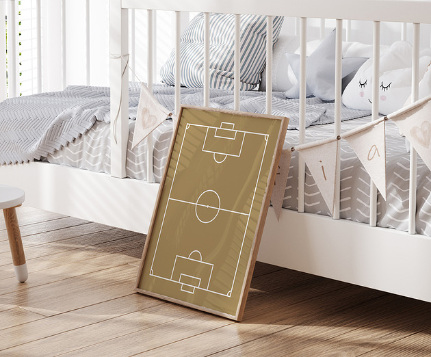 obrazy i plakaty do pokoju dziecięcego Plakat dla dzieci Gold Soccer Field