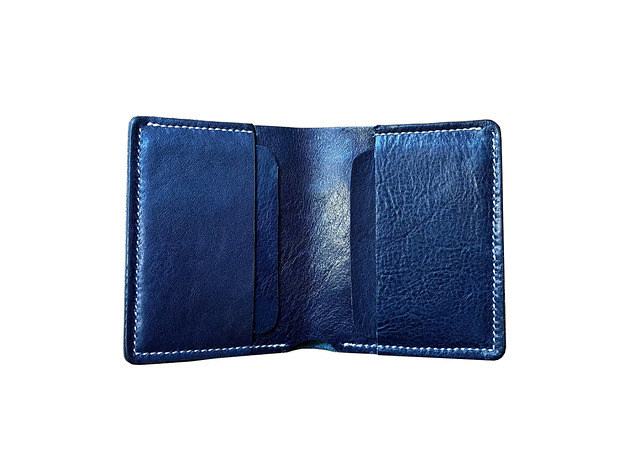 Etui na karty 023 granatowe - mini portfel Lamato
