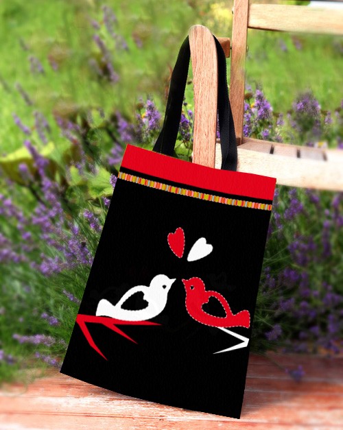 PTASZKI- oryginalna zakupówka czarna +gratis! AT design