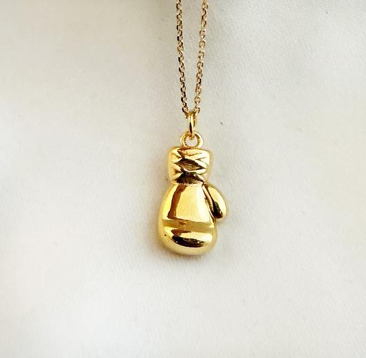 złote naszyjniki Naszyjnik z rękawicą bokserską, złota rękawica, boks, MMA