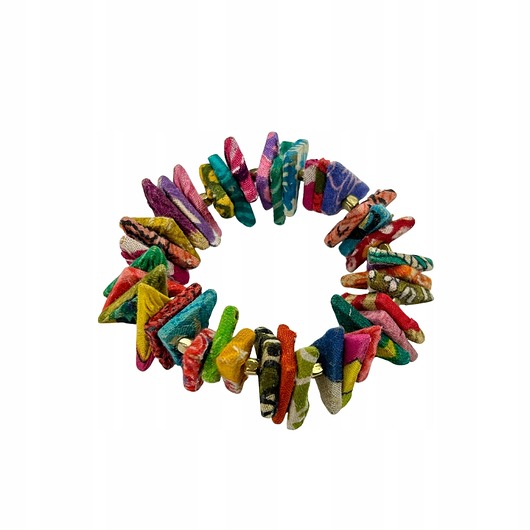 bransoletki - inne Bransoletka z bawełny z recyklingu damska kolorowa unikatowa eko OLIVKA
