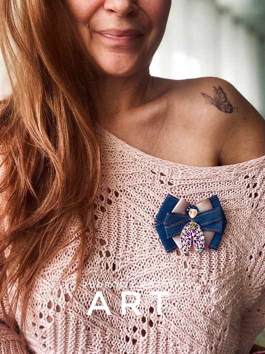 broszki Nowa Kolekcja ART z postaciami 3d wyrwanymi z obrazu