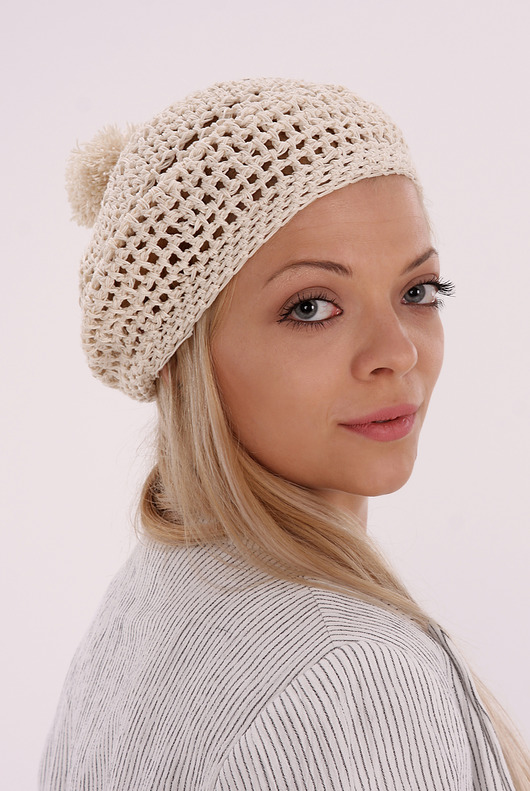 czapki damskie Letni beret z bawełny.