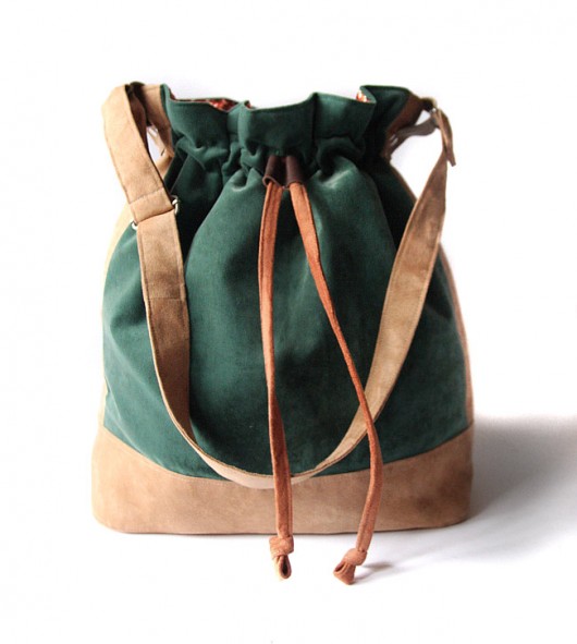 torba - dark green&nut  - zamówienie elfagado