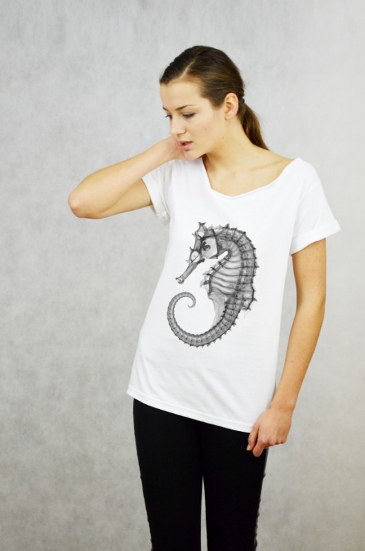 SEAHORSE - Koszulka Oversize szeroki dekolt T-sh GAU great as You
